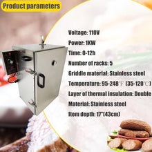 HQHAOTWU Electric BBQ Smoker Automatic Vertical BBQ Smoker with Side Wood Chip Loader Grill 5 Detachable Racks 110V 1KW