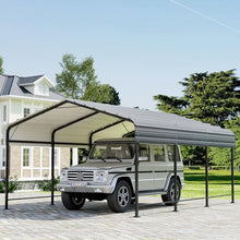 COSIEST 10'x20' Heavy Duty Metal Carport with Galvanized Steel Roof Gray