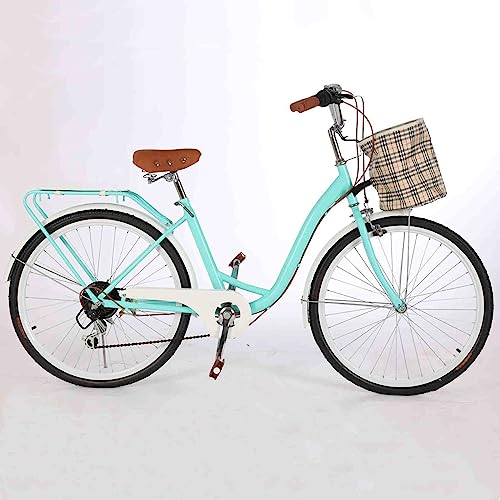Generic Women's 26 Inch Hybrid Bike Retro-Styled Cruiser 7-Speed Drivetrain YUTONG-26-BU