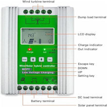 GLBMXDD 2700W Wind Solar Hybrid Charge Controller with LCD Display,48V Automatic Wind and Solar Charge Controller, Solar Wind Power Accessories Intelligent Regulator,2200W