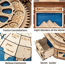 PRODCA 3D Wooden Globe Puzzle Box Wood Model Kit for Adults and Teens