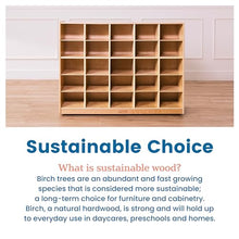 ECR4Kids 25 Cubby Mobile Tray Storage Cabinet Natural