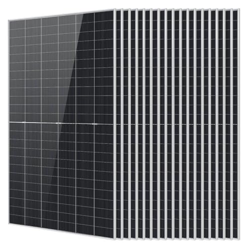 SUNGOLDPOWER UL61730 N-type 18PCS 590W Bifacial Solar Panels,16BB High Efficiency Monocrystalline Solar panel for Energy Storage,Charging Station, Household,On/Off Grid Solar System (18x590W Bifacial)