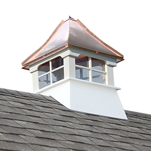 Accentua Rainier Cupola 20 in. Square 32 in. High White with Copper Roof