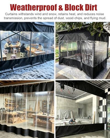 Sliding Pergola Curtain, Black Tarpaulin, Outdoor Divider