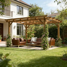 Arched Pergola with Trellis for Outdoor Garden Support