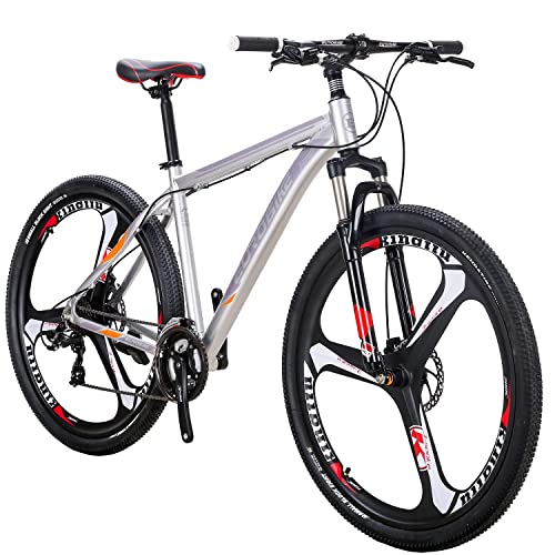 EUROBIKE Mountain Bike 29" Men Lightweight Aluminum Frame 21-Speed Bicycles for Mens Bikes (Silvery)