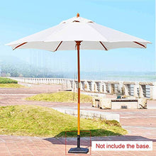 3WWWQMAA8 White Rainproof Garden Patio Umbrella Parasol for Beach Seaside, Portable Outdoor Round Market Umbrella with Pull Rope, 2.7M/9FT