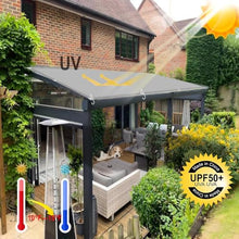 7x25 FT Rectangle Shade Sail Straight Edge Shade Fabric Waterproof with Grommet UV Blockage Sun Canopy for Outdoor Patio Pergola Backyard Garden Dark Gray