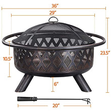 Fire Pit with BBQ Grill Heater Outdoor Garden Black Outdoor Garden & Patio Heater Fire Pit Brazier