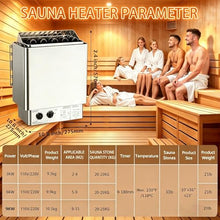 PioMue Electric Sauna Heater with Built-in Controller,Adjustable Temp & 3h Timer,Stainless Steel Steam Stove for Home Steam Sauna Bathroom, SPA Houses, Dry Saunas 220V-6KW