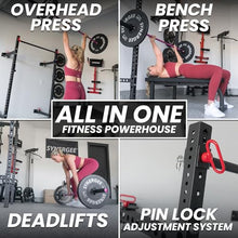 Synergee 2200 Series Folding Squat Rack with J-Cups & Pull Up Bar 95" Tall - 21" Depth