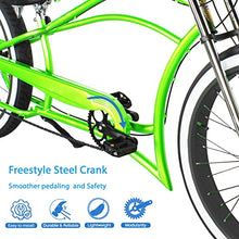 MICARGI Boston GT7 Fat Tire Beach Cruiser Bike 7-Speed Dual Suspension Green