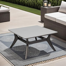 Modern Design Outdoor Coffee Table, Square Weather-Resistant Patio Coffee Table for Garden, Balcony, Hot Tub, Poolside