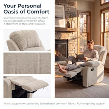 Trygoal Manual Single Lounge Recliner Chair with Adjustable Backrest, Beige