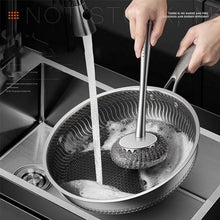 ZADIKO Pot Brush Scrubber - Flexible Stainless Steel Scrubber with Hanging Hole - Pot Cleaning Supplies for Nonstick Pans, Iron Pots, Bowls, 1