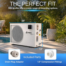FibroPool Swimming Pool Heat Pump - FH270 70,000 BTU - for Above Ground and Inground Pools and Spas - High Efficiency, All Electric Heater - No Natural Gas or Propane Needed