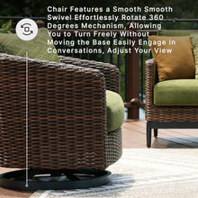 Signature Design by Ashley Outdoor Swivel Lounge Chair, Green & Dark Brown