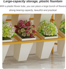 Florist Flower Display Stand 4 Tier Heavy Duty Garden Cart with Wheels