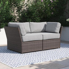 callmego Fully Assembled Outdoor Wicker Loveseat with Plush Cushions – Weather-Resistant Patio Seating for Deck or Garden
