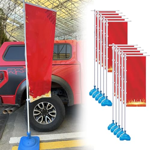 REMYSAOS Outside Feather Banner Pole and Water Bag Base, Custom Feather Flag with Pole Kit Double Sided Customized, Storefront Advertising Commercial Sales Flag(10 Pack)