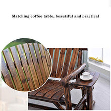 XAWSOP Stool 67In Outdoor Park Garden Bench Double Sliding Rocking Chair, Terrace Courtyard Carbonized Solid Wood Bench Weather Resistant Porch Chair, Rocking Lounge Chair Patio,