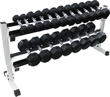 Ader Octagon Rubber Dumbbells 5-60 LB (780LB) w/ 2 Tier 72" Dumbbell Rack