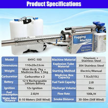 Pvxa 15L Pulse Jet Thermal Fogger, Sprayer Agricultural Portable 360 ° Spray in All Directions Professional Fogging Machine, for Indoor and Outdoor Plants 100
