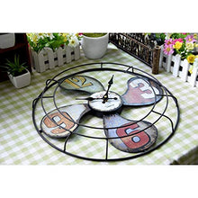 BTZHY Wall Clock,Large 16 Inches Metal Fan Shaped Outdoor Clocks for The Garden Wall Mounted Ornament Open Face Outside Clock Weatherproof Indoor Outdoor Decoration Clock