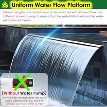 72" 60" 50" 48" 40" 36" 24" 18" 16" 12" Custom Pool Fountain Water Feature Spillway, All-in-1 Pond Waterfall Kit, Embedded Mount Spray Water Accessories