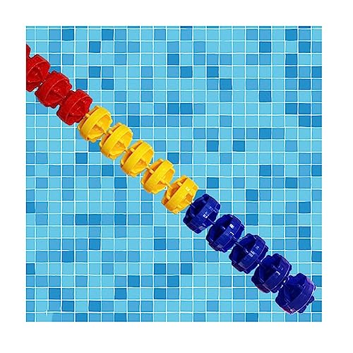 GRRICEPL Pool Lane Dividers, Buoy Ball Float Lines, Swimming Pool Lane Marker Rope, Preassembled Pool Rope, Floating Cordon Pool Safety Divider with Floats (Color : 15/Multi-Colored-B, Size : 25m)