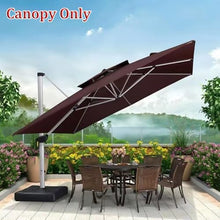 MXJCKSOQ 3X Cantilever Umbrella Replacement Canopy 8 Ribs UV-Resistant Patio Shade Cover for Yard & Pool Offset Parasol Sunshade Top Outdoor Fabric Single top,Khaki-3m (10’) Single top