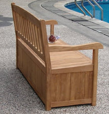 FurnitureOutlet 5 Feet Grade-A Teak Wood Outdoor Patio Bench with Storage Box -DVSBench