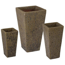 Emissary Bubble Yellow Stoneware Square Planters Set of 3 17in L x 31.5in H