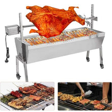 JYXYXSCP BBQ Grill Charcoal Roaster,Spit Roaster Rod,Complete Grill Kit for Pig Spit Rotisserie. Automatic Rotisserie Grill Tools,for Picnic (B)