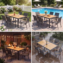 7-Pieces Aluminum Patio Table and Chairs Set with HDPS Tabletop for Patio
