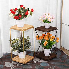 SIDUFHAOPKLL 2 Installation Ways Iron Stand Metal Plant Shelves Flower Pot Storage Rack 2tier Wooden Holder Outdoor Indoor(white-Patch five-pointed star4)