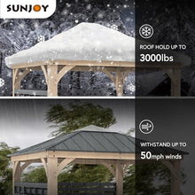 SummerCove 11x11 ft. Hardtop Cedar Wood Gazebo with Steel Roof and Bar Shelf Matte Black