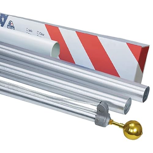 Super Tough Commercial Grade Sectional Flagpole 20ft Clear Powder Coat