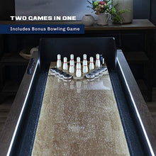 American Legend Brookdale 9’ LED Light Up Shuffleboard Table with Bowling Brown