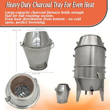 Banfluxion 3-Tier Commercial Charcoal Duck Roaster, 23.6"x53" Stainless Steel BBQ Oven with Oil-Water Separation, Adjustable Ventilation, Roasts 6 Ducks per Batch for Restaurant Food Market