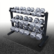 Body-Solid Dumbbell Rack with 5-50 lbs. Hex Set and Mat Grey
