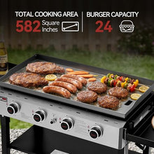 Royal Gourmet GB4001F 4-Burner Propane Griddle for Outdoor, Folding Shelves