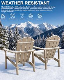 FOLAWO Adirondack Chair Set of 8, HDPE Outdoor Fire Pit Chairs, Brown