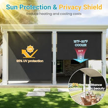 10'W x 8'H Integrated Roller Shades, Patio Sun Shade for Privacy Protection