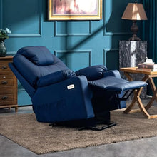 Electric Power Lift Recliner Chair for Elderly with Massage and Heat, Comfortable Leather Living Room Reclining Sofa, Upholstered Recliner Chair for Adults, USB Ports