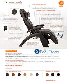 Perfect Chair Human Touch PC-610 Omni-Motion Classic Power Recline Zero Gravity Recliner Supreme Upholstery Package Walnut Wood Stain - Gray Premium Leather