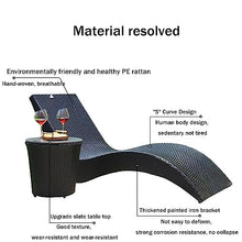 EESHHA S-Shaped Outdoor Lounge Chairs, Poolside Deck Chairs, Balcony Rattan Deck Chairs, Beach Chairs, Swimming Pool Deck Chairs, Lunch Break, Leisure Villa Furniture H