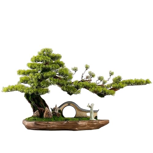 YXIANG56Q Fake Plants New Chinese Backflow Incense Burner Artificial Bonsai Tree Home Living Room Porch Office Decoration Bonsai Tree