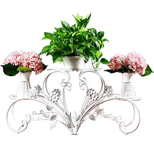 MIIKHI Multiple Plant Stand Flower Rack Nordic Wrought Iron Flower Stand Balcony Living Room Multi-Story Indoor Creative Fashion Flower Stand White Flower Stand Plant Display R